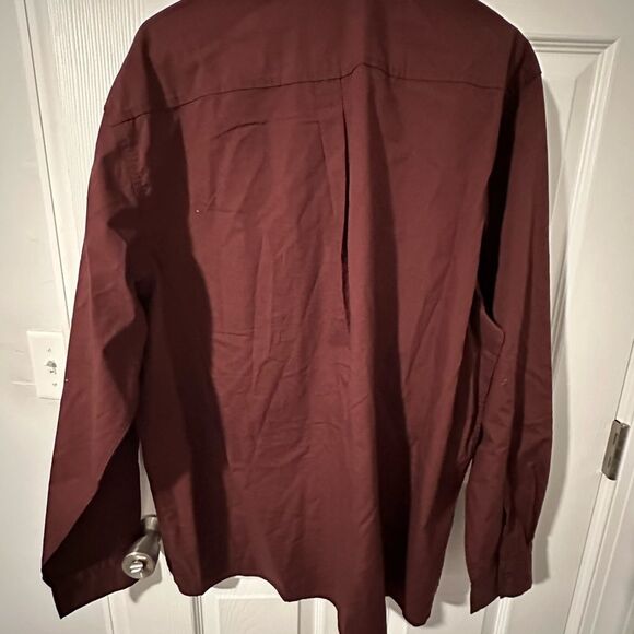 Wrangler Burgundy Men’s Button-Up Shirt - XL Western Shirt - Picture 4 of 6